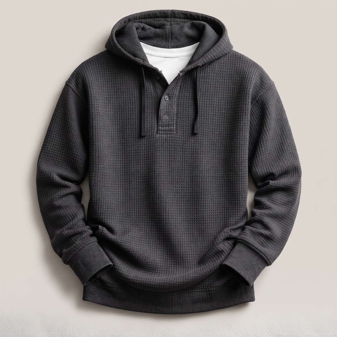 Adrian Classic and Modern Men's Hooded Sweater, view 7 - Elena Harper