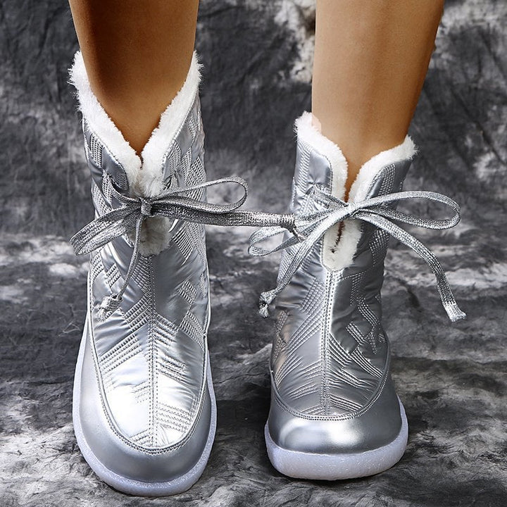 Women's Quilted Effect Winter Boots - Yalinne