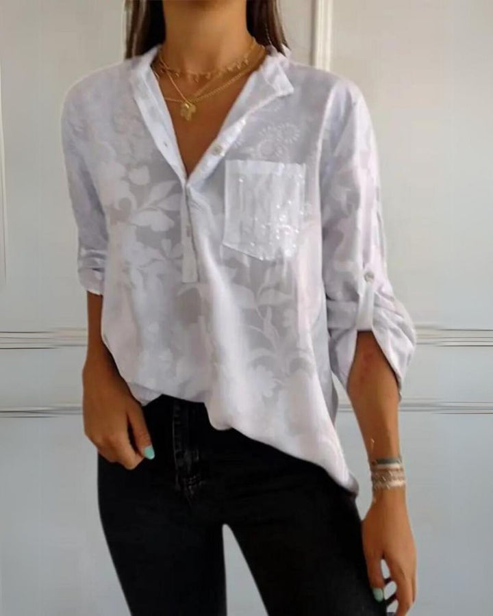 Darya Floral Pocket Top - Elena Harper