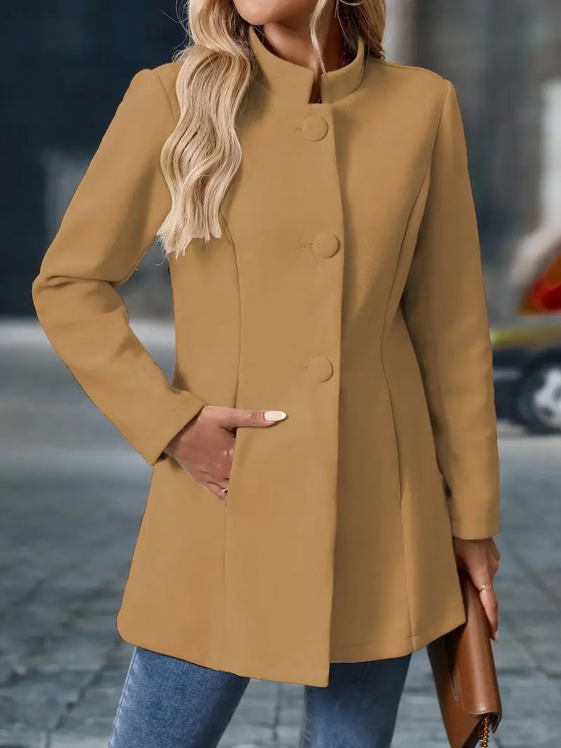 Valérie - Elegant Buttoned Jacket with High Collar