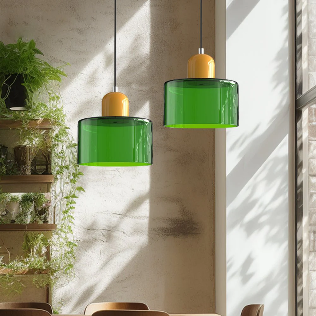 Retro Glass Pendant Lamp with Adjustable Cord