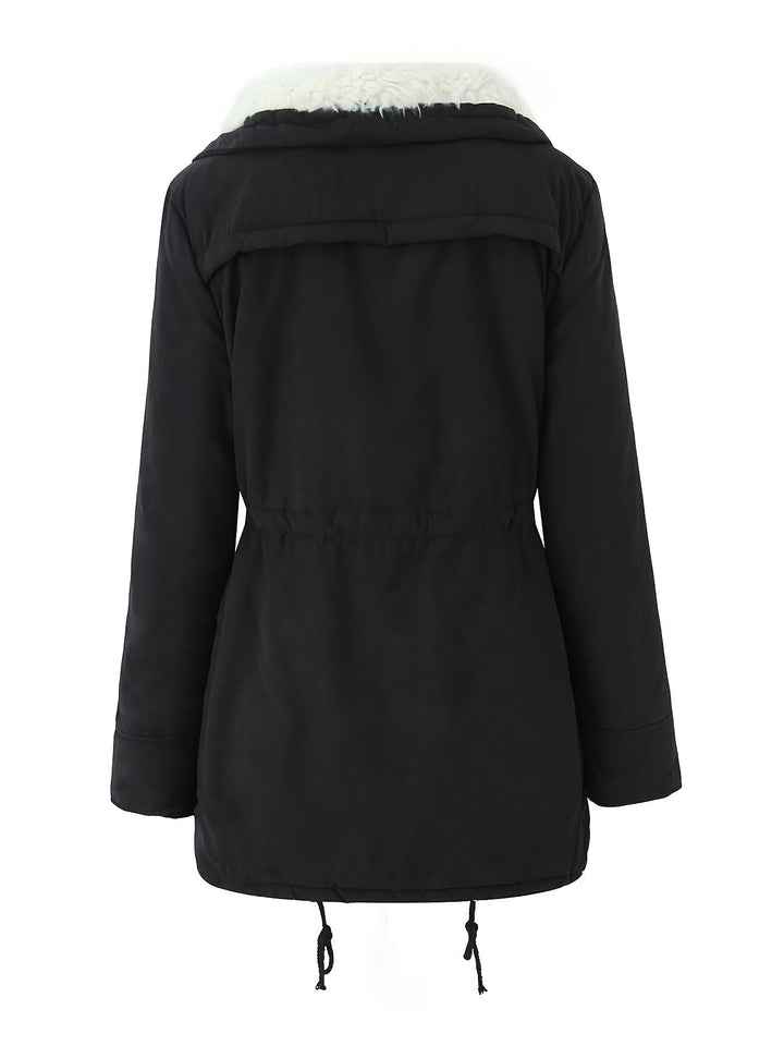 Virginie Flattering Down Jacket with Fur Hood, view 3 - Elena Harper