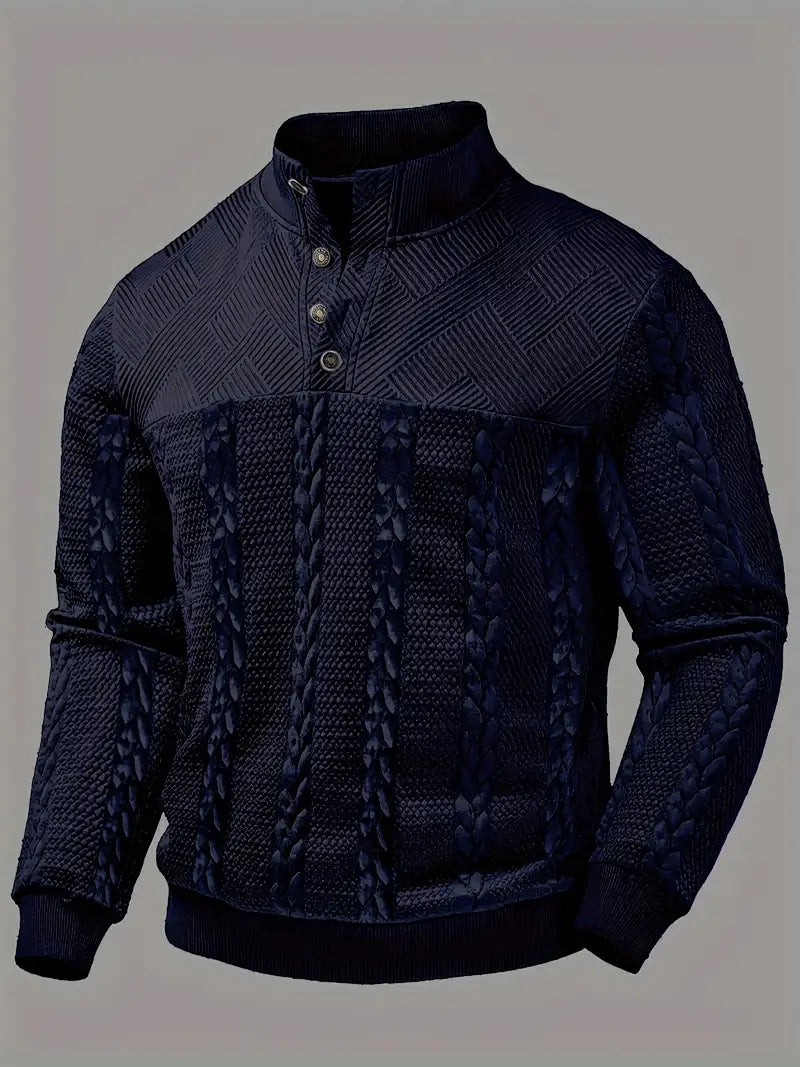 MASON – TEXTURED BUTTON-UP KNIT SWEATER