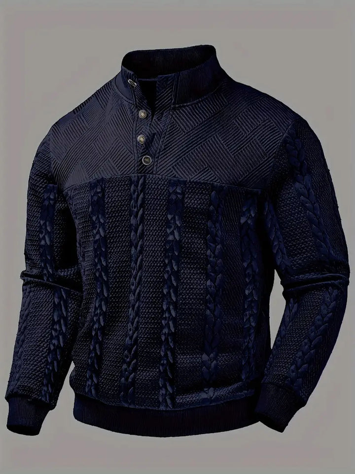 MASON – TEXTURED BUTTON-UP KNIT SWEATER