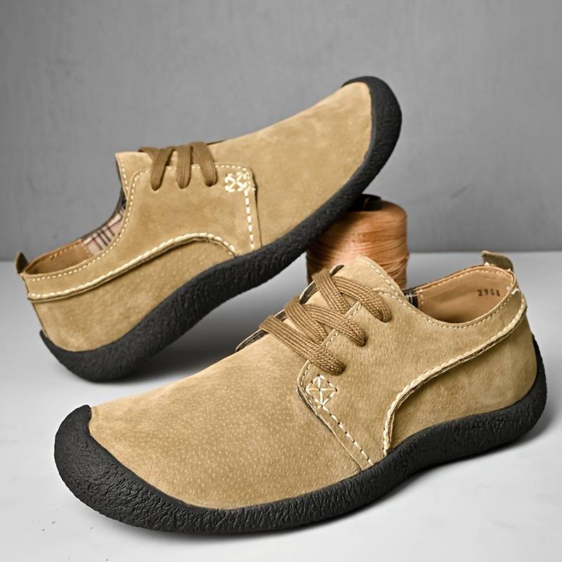 Boyce Suede Lace-Up Leather Shoes, view 5 - Elena Harper