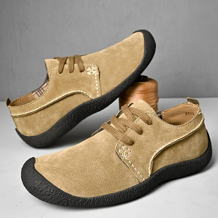 Boyce Suede Lace-Up Leather Shoes, view 5 - Elena Harper