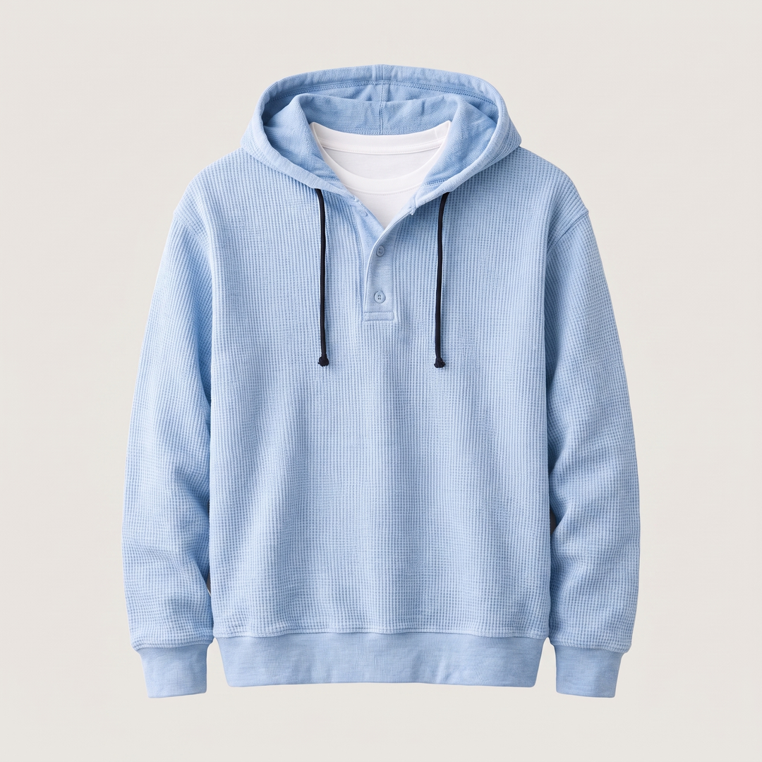 Adrian Classic and Modern Men's Hooded Sweater, view 6 - Elena Harper