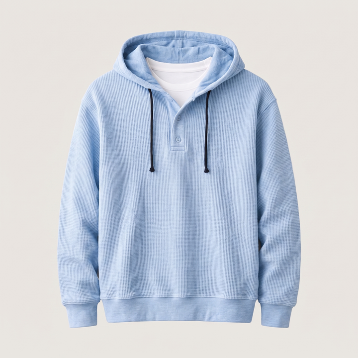 Adrian Classic and Modern Men's Hooded Sweater, view 6 - Elena Harper