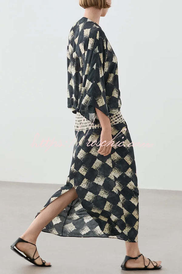 Nomad Diamond Print Kaftan Maxi Dress
