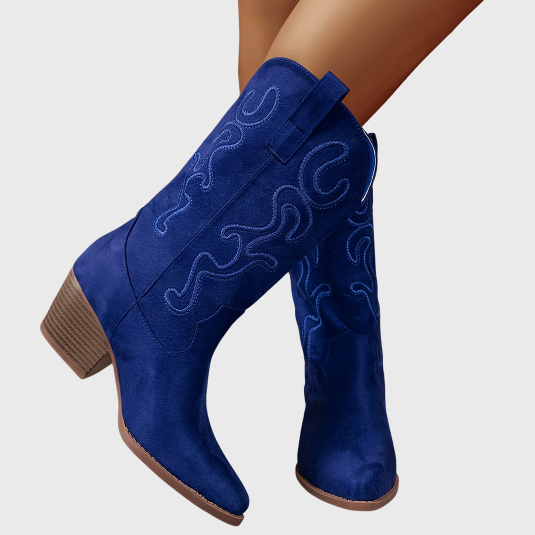 Jolene Eye-catching Western Cowboy Boots with Wide Calf Width, view 2 - Elena Harper