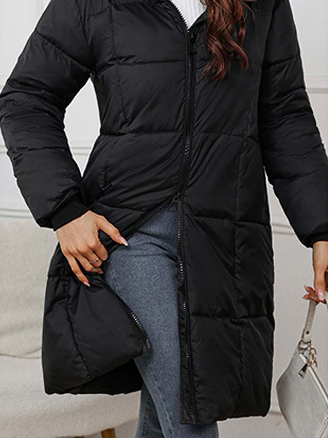 Women's Long Hooded Winter Puffer Coat - Elena Harper