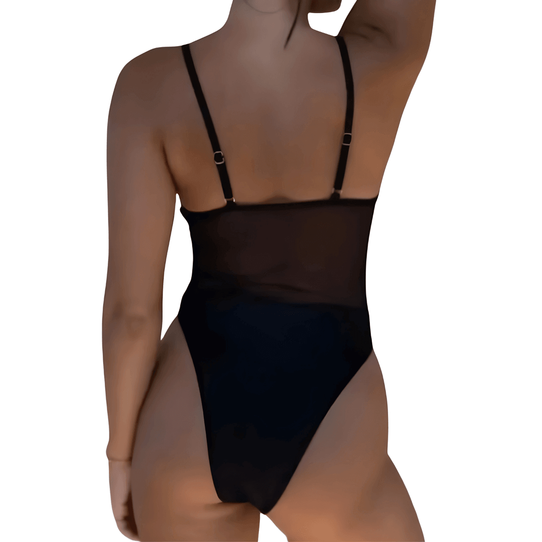 Tan-Through Swimsuit Women's One-Piece, view 6 - Elena Harper