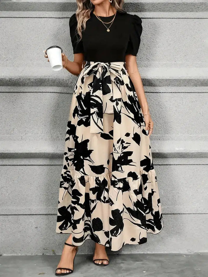 Women's Flowy Botanical Print Maxi Sundress