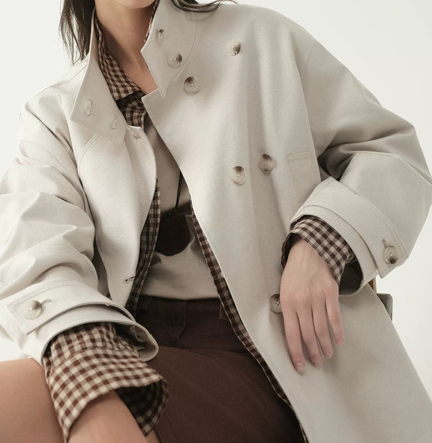 Women's Crossed Jacket with High Collar – Elegant Fitted Style Small Size