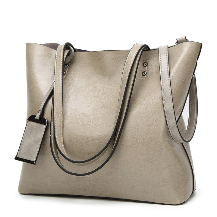 Retro Style Burgundy Smooth Leather Shoulder Bag for Women - Elea