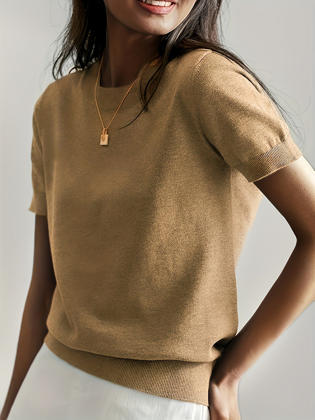 SUMMER SWEATER WITH SHORT SLEEVES FOR WOMEN