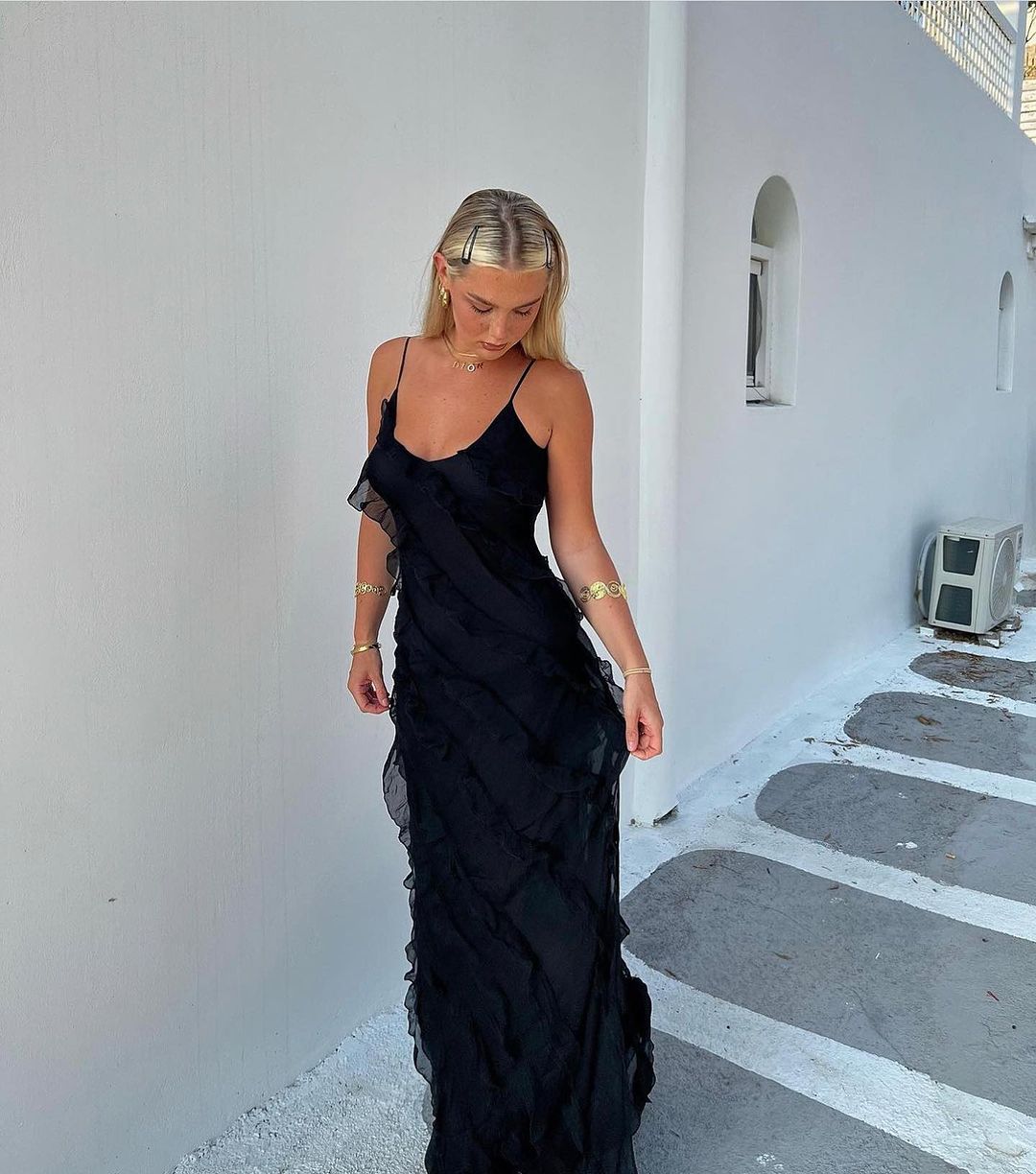 Sara Ruffled Maxi Dress - Elena Harper