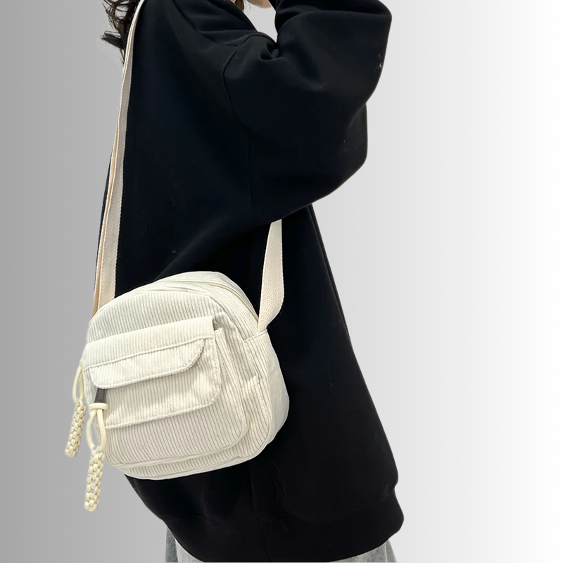 Geanna Compact Ribbed Shoulder Bag, view 7 - Elena Harper