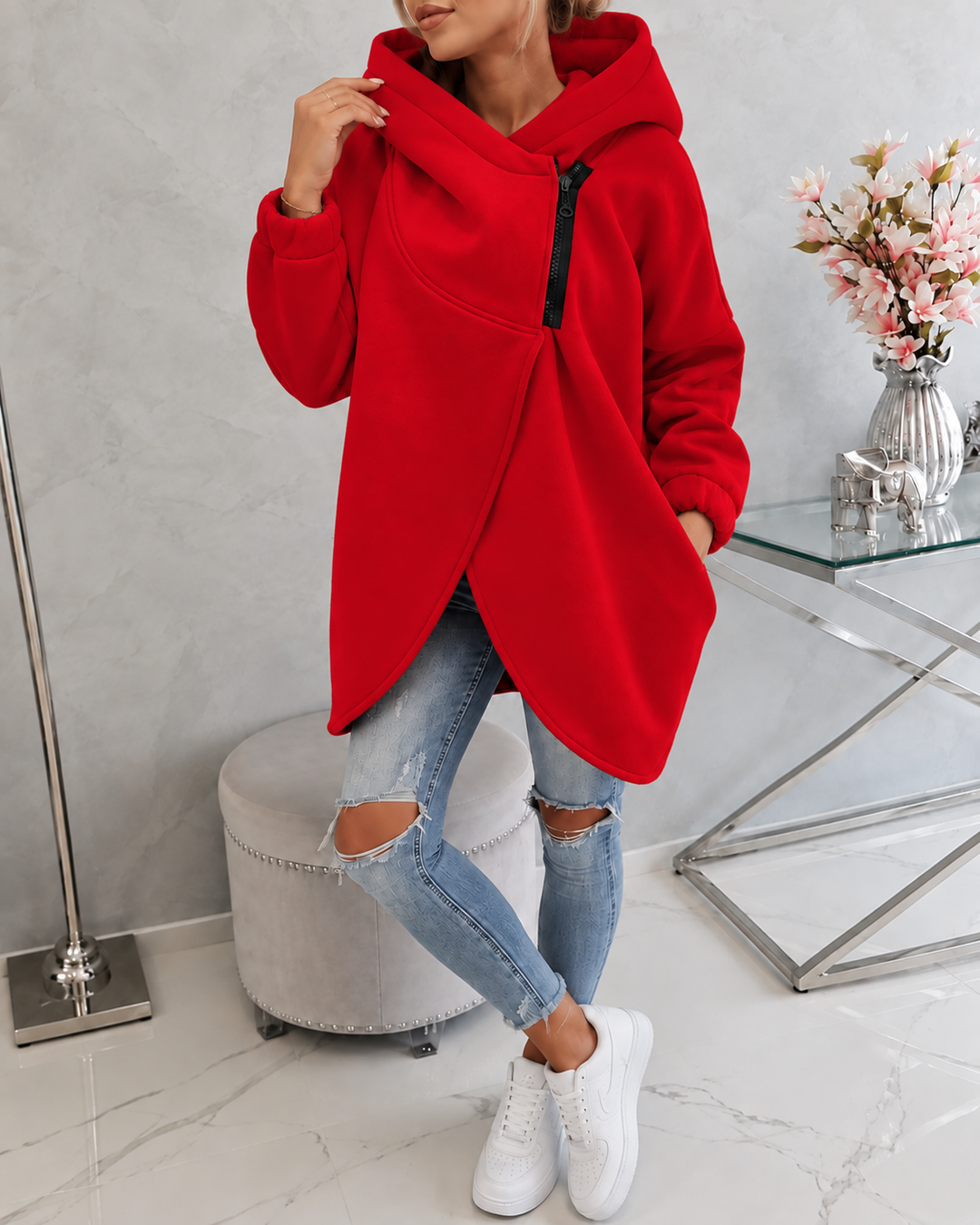 Tina™ | Comfortable Vest with Hood and Zipper