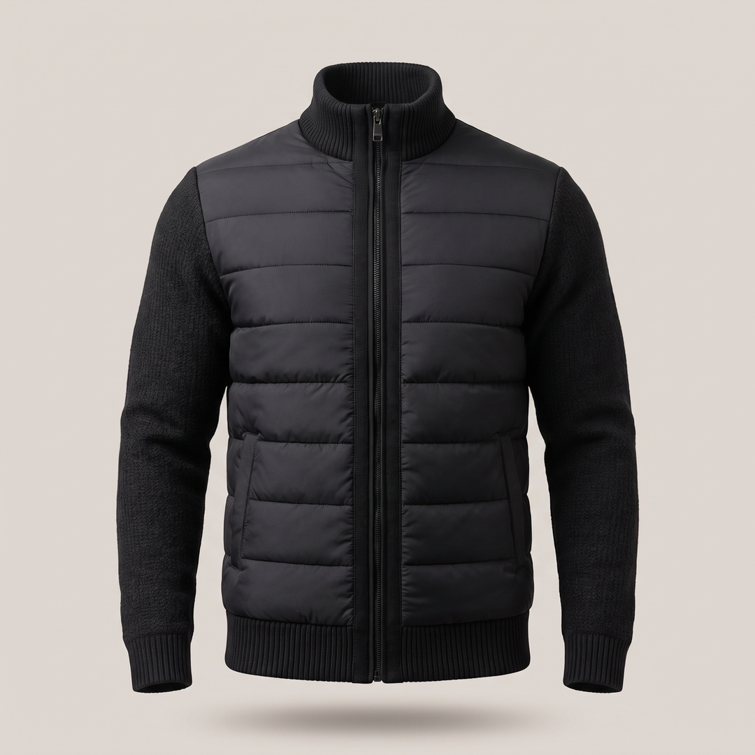 Liam | Sporty and Warm Men's Puffer Jacket with Fleece Sleeves