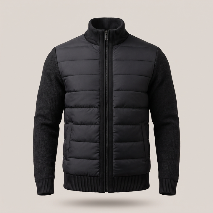 Liam | Sporty and Warm Men's Puffer Jacket with Fleece Sleeves