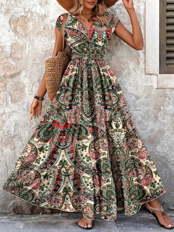 Roberta Bohemian Paisley Maxi Dress, view 7 - Elena Harper