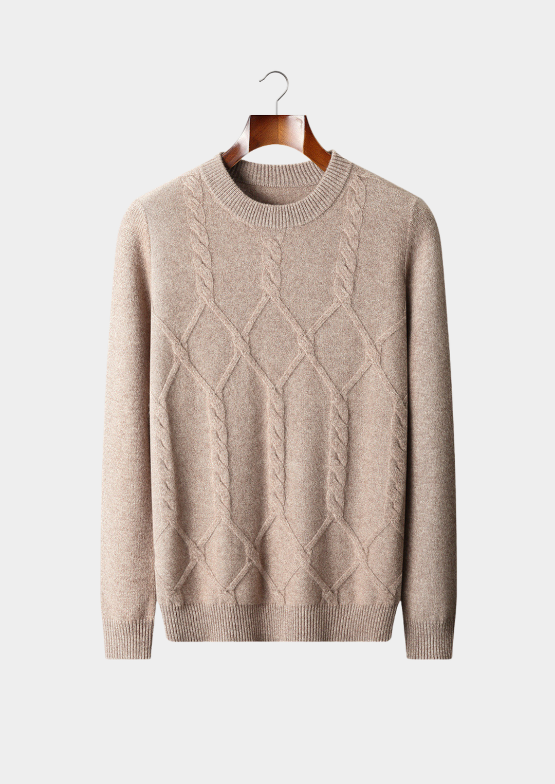 Emma & Rose cashmere patterned crewneck — premium knitwear