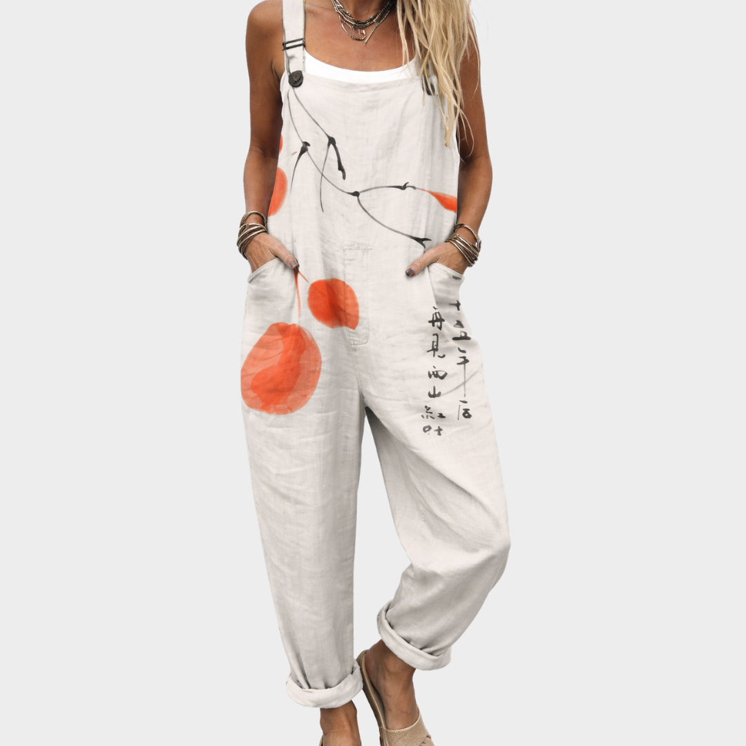 Comfortable Patterned Overalls