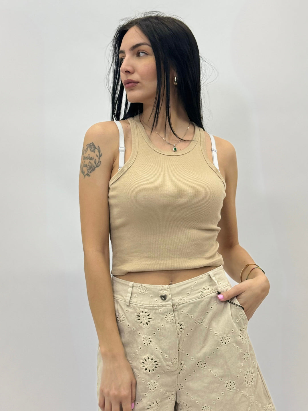 Phaedra™  |  Ribbed Tank Top Neckline