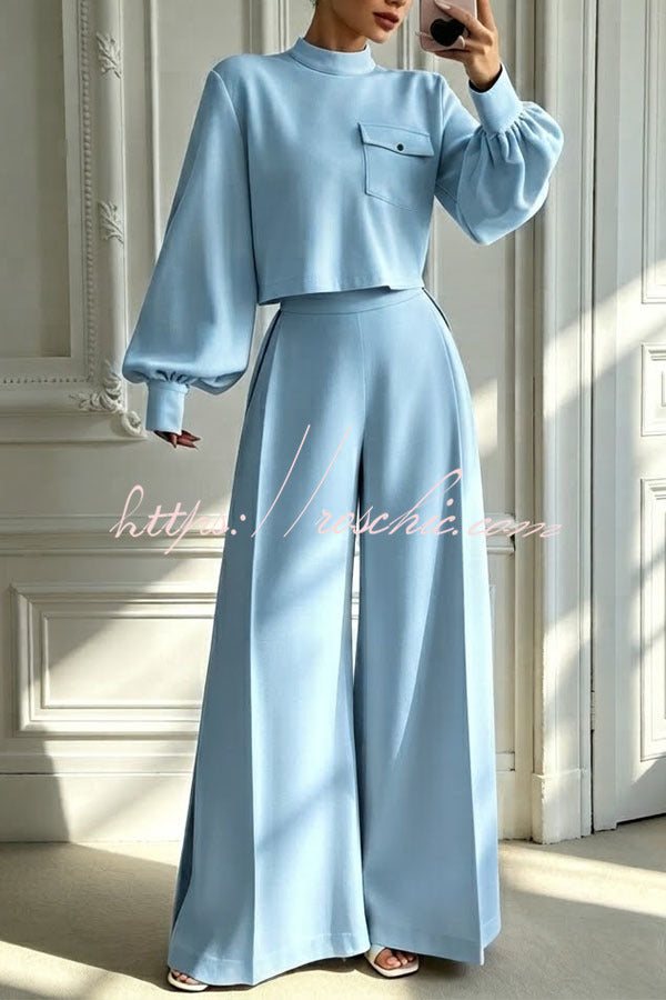 The Ultimate Chic Matching Set: Crop Top & Wide-Leg Pants