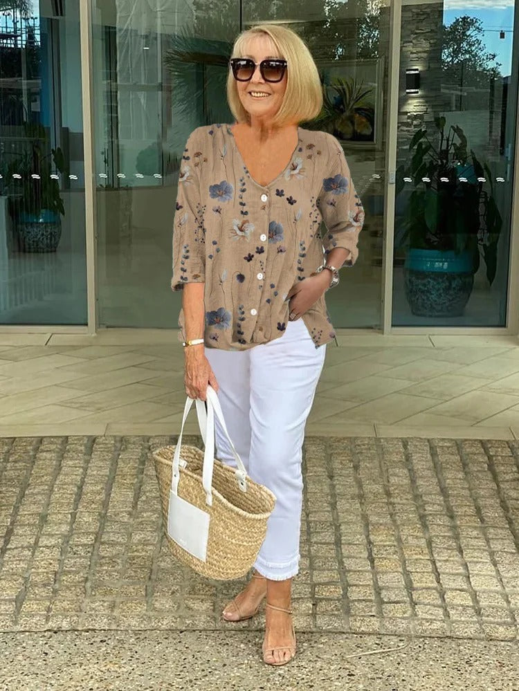 Joanne | Printed Button Tunic
