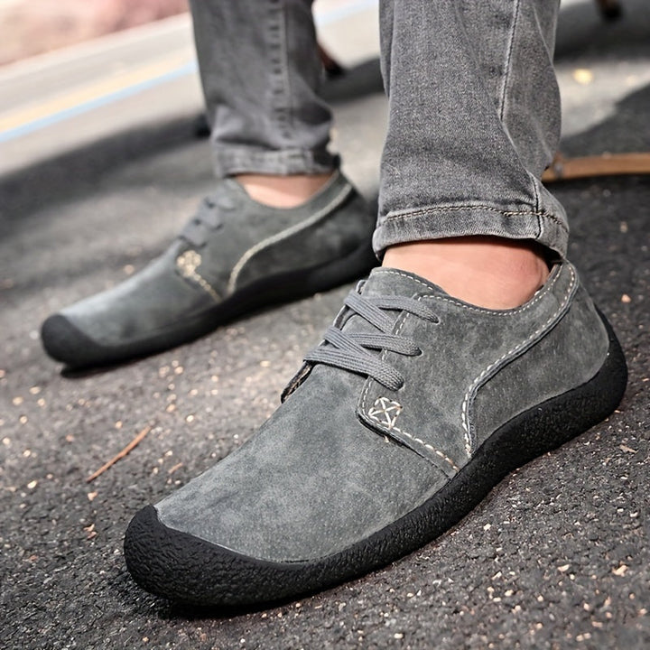 Boyce Suede Lace-Up Leather Shoes, view 8 - Elena Harper