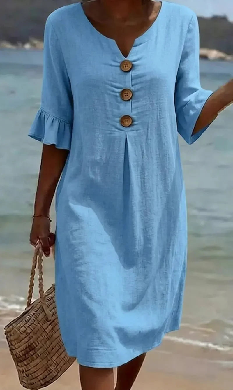 Nelia™ | Airy Midi Dress for Summer