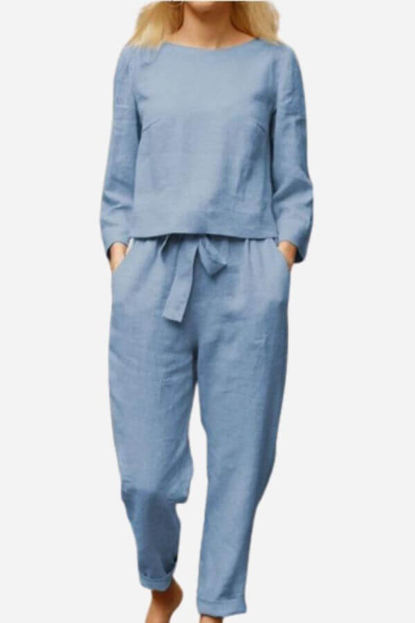 Long Sleeve Top & Slim-Fit Trousers, view 7 - Elena Harper