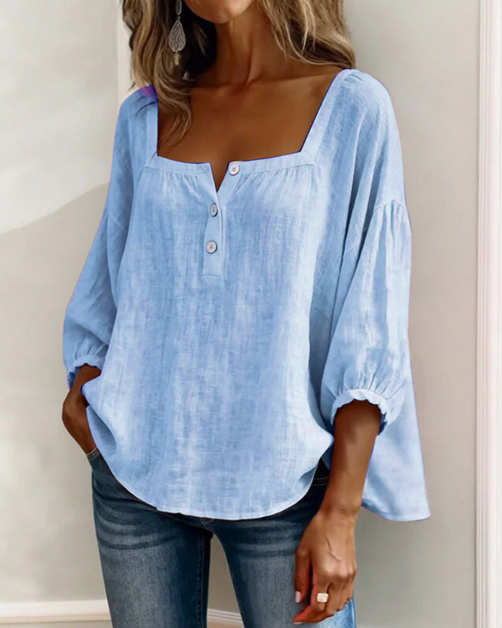 BLOUSE WITH SQUARE NECKLINE FOR WOMEN