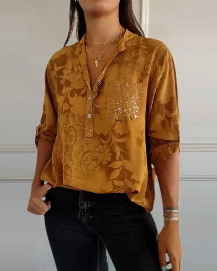 Darya Floral Pocket Top, view 3 - Elena Harper