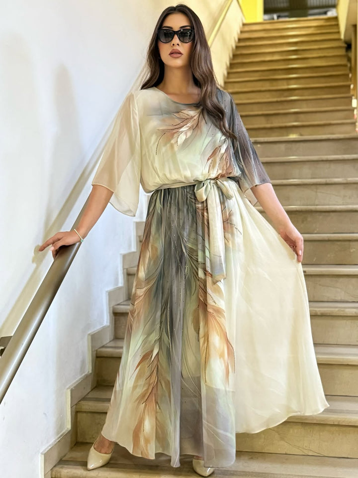 Crisanta Elegant Chiffon Dress - Elena Harper