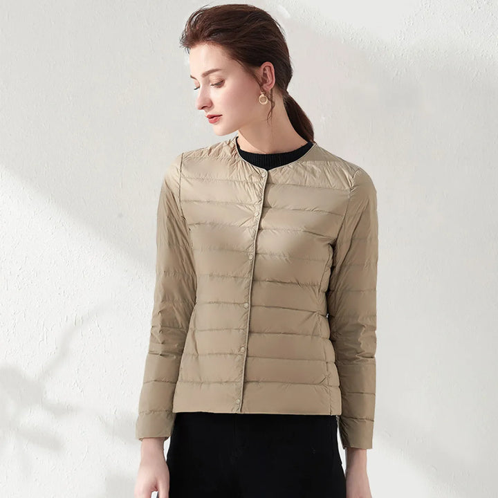 Women's Lightweight Collarless Slimming Puffer Jacket