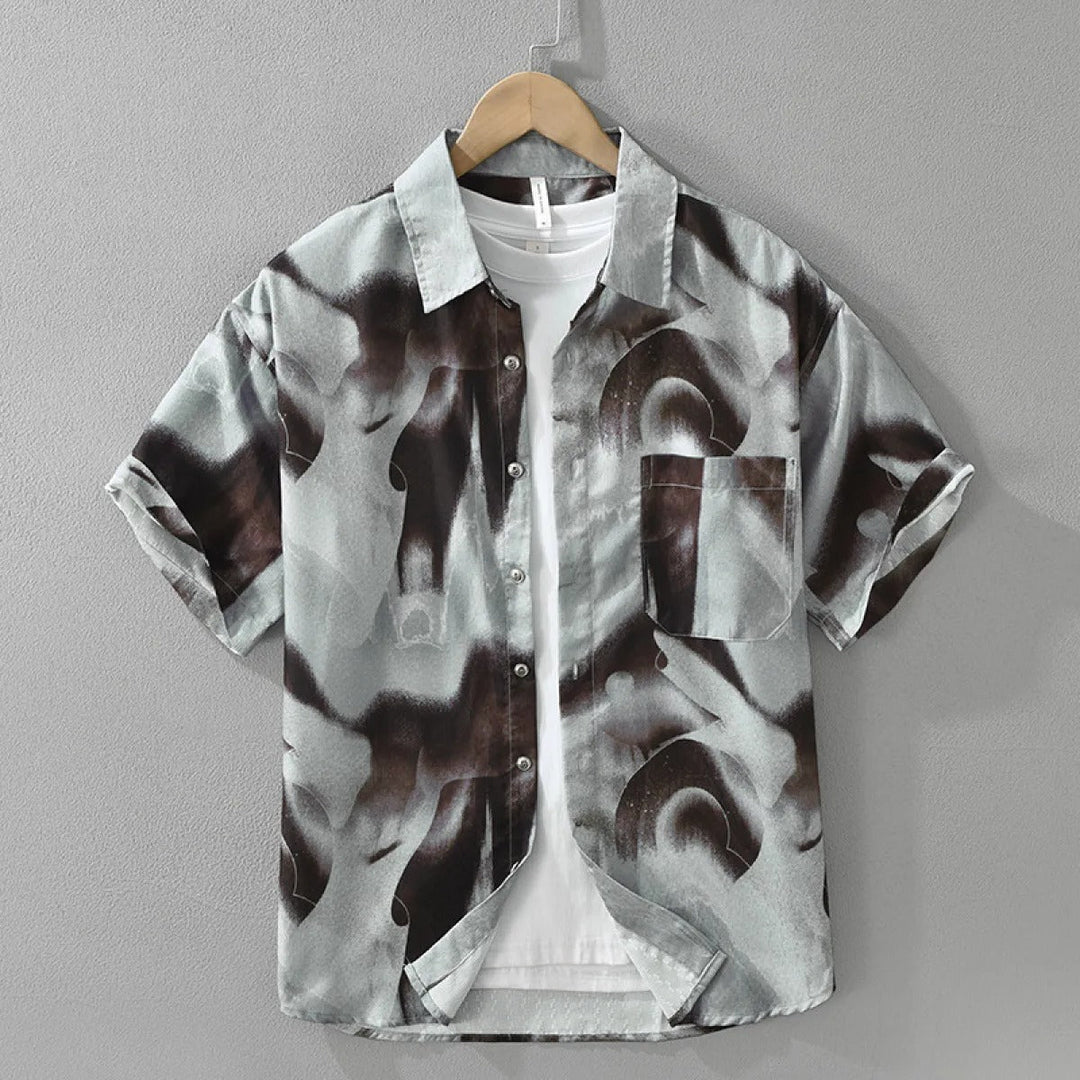 Men's Casual Shirt with Abstract Print - Mateo