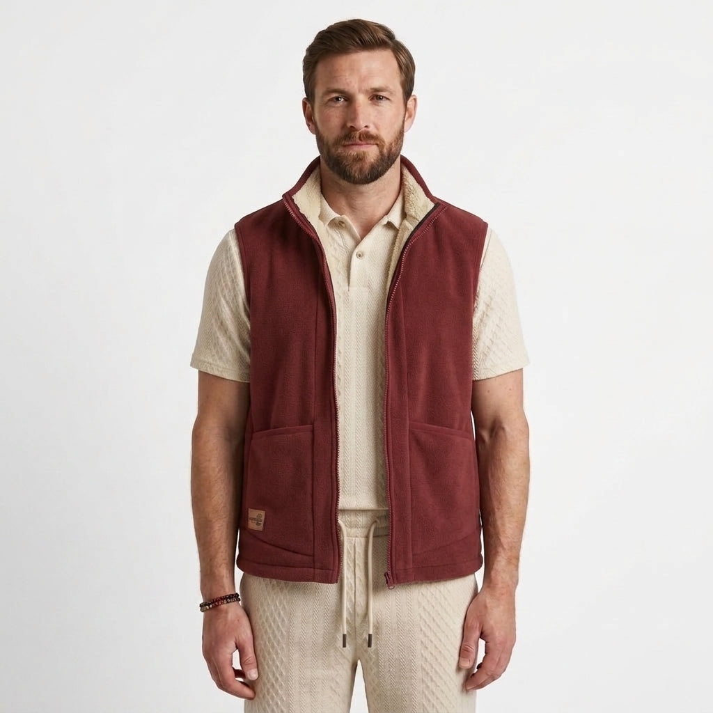 Fur-Lined Zip Gilet For Men