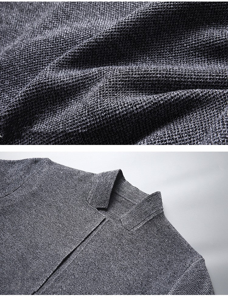 Men's Knit Jacket with Mao Collar - Karl