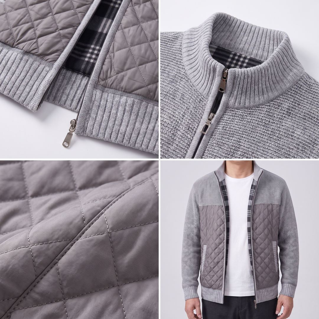 Maximilian | Elegant Quilted Jacket with Zipper