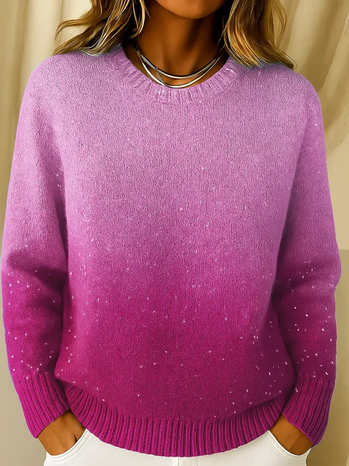 Soft and Elegant Ombre Gradient Knit Sweater for Women
