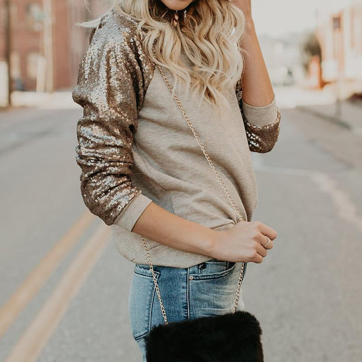 Tatjana - Women's Sequin T-Shirt for Spring Fashion