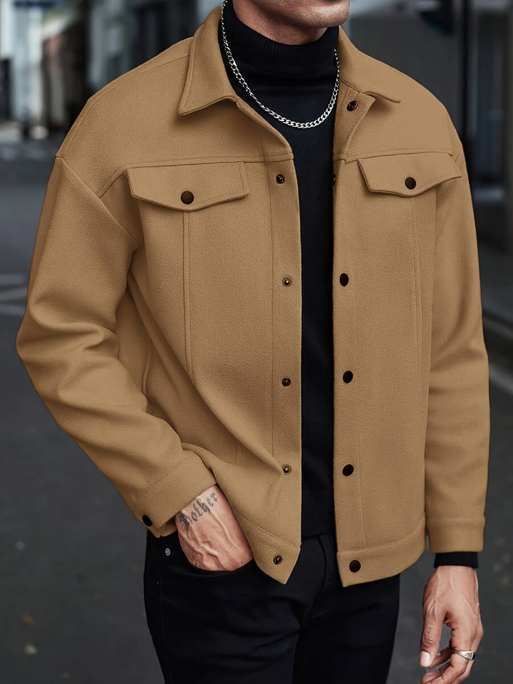 LAURENT MONACO | TEXTURED BUTTON-UP JACKET FOR MEN