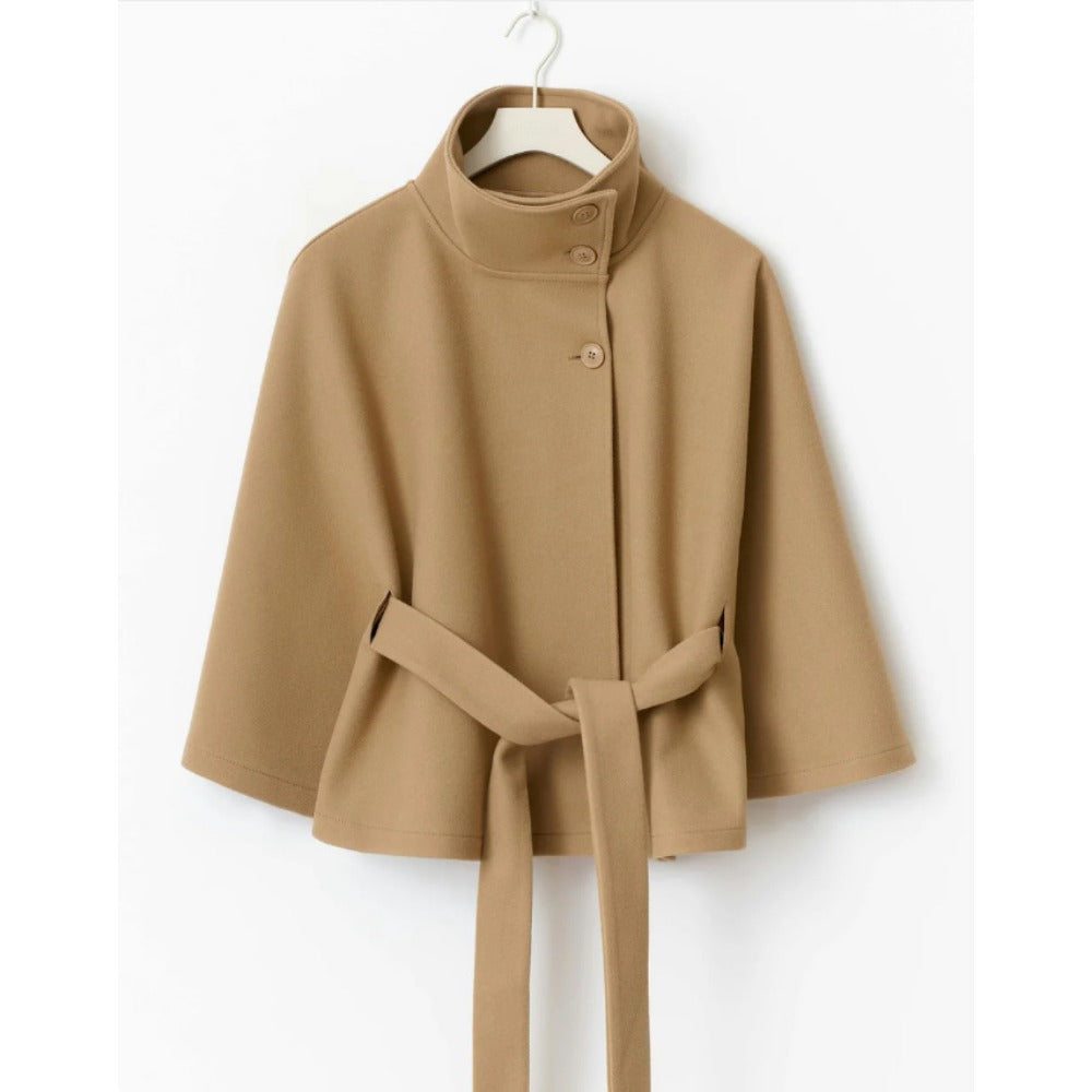 High Collar Cape Coat for Women – Luxury and Elegant Winter Coat