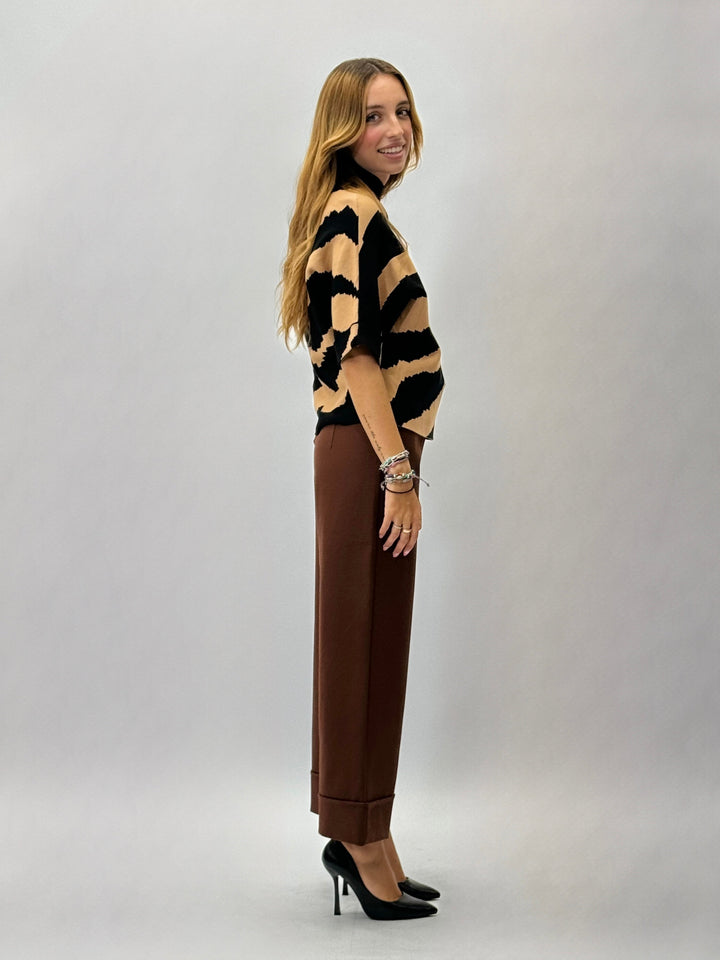 Wendy™  |  Short-sleeved Zebra Print Jumper