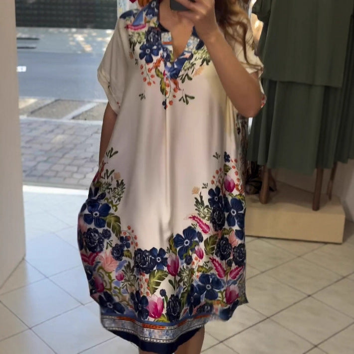 Liora Elegant Dress with Floral Print, view 5 - Elena Harper