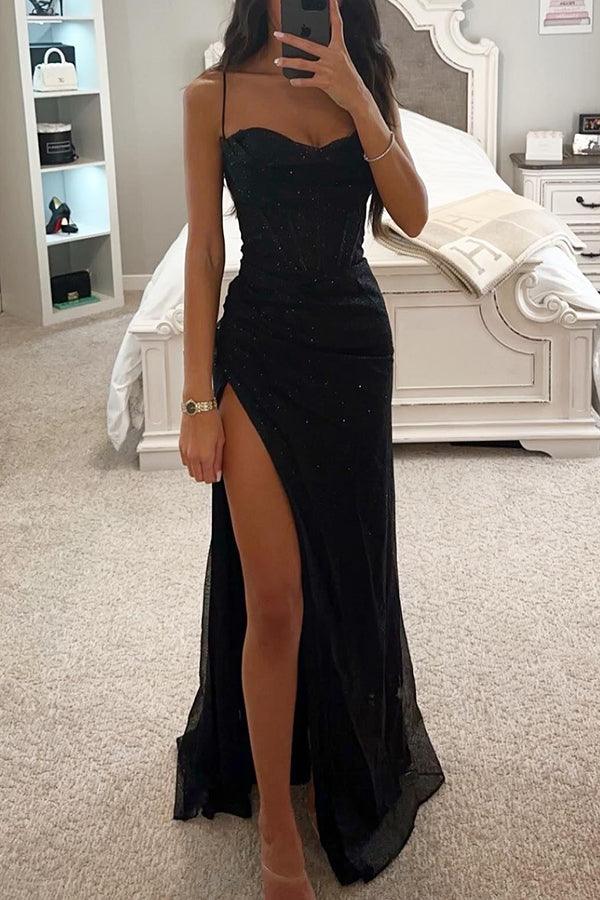 Livia - Glamorous Sequin Maxi Dress with Alluring High Split