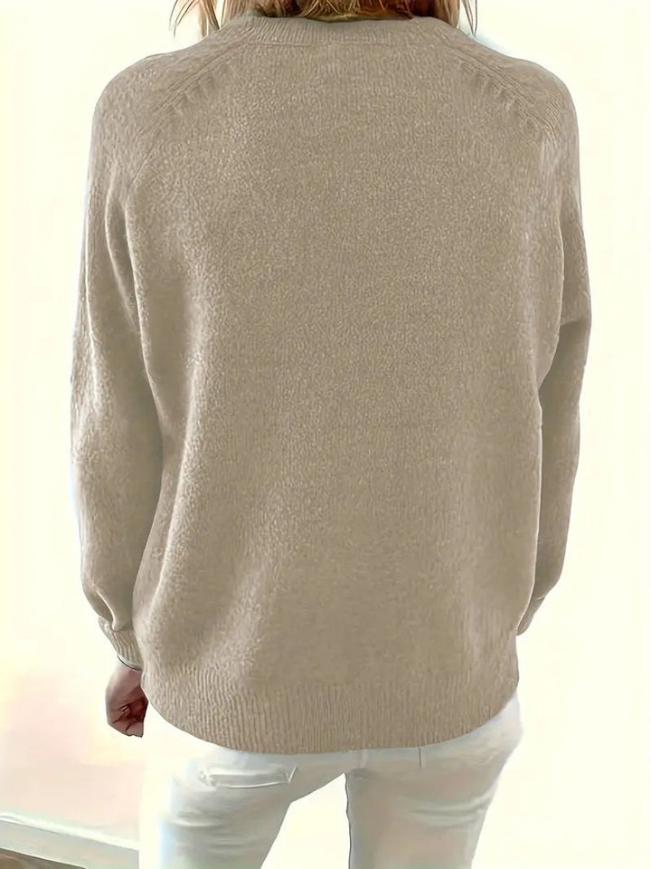 Clara | Stylish Knit Sweater with V-Neck and Button Placket